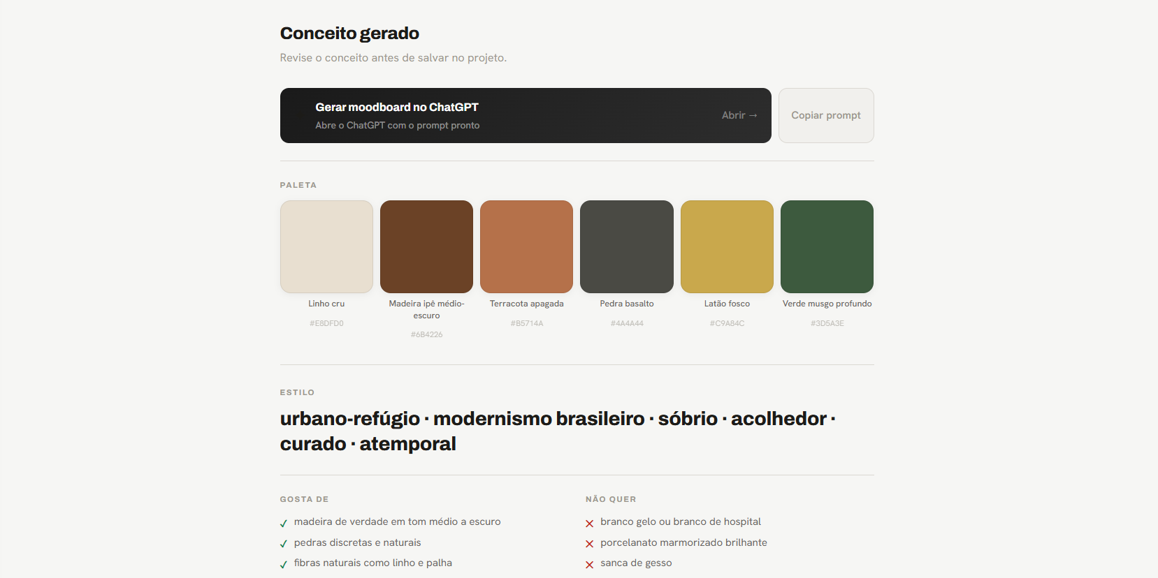 Brain — conceito com paleta e estilo