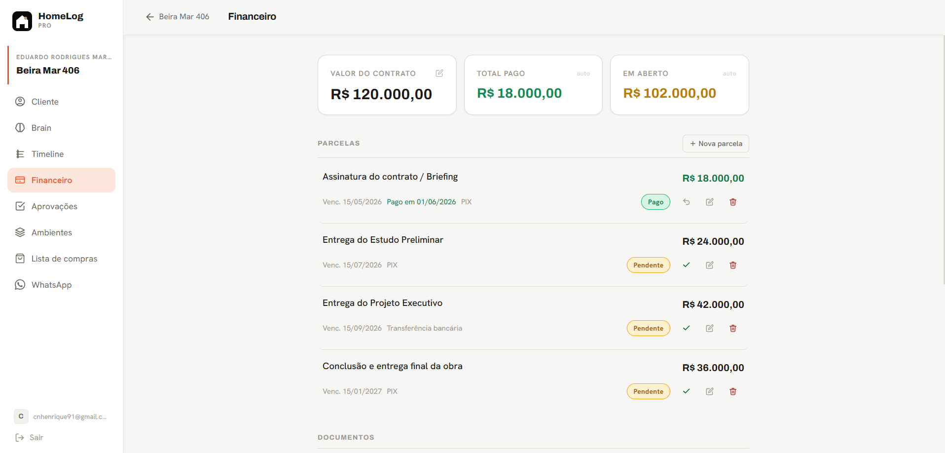 Módulo Financeiro